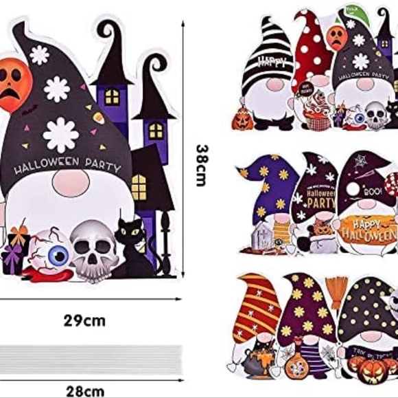 π₯4/$15 SET 9 PC HALLOWEEN GNOMES YARD STAKES DECORATIONS PARTY DECOR WATERPROOF - Picture 3 of 8